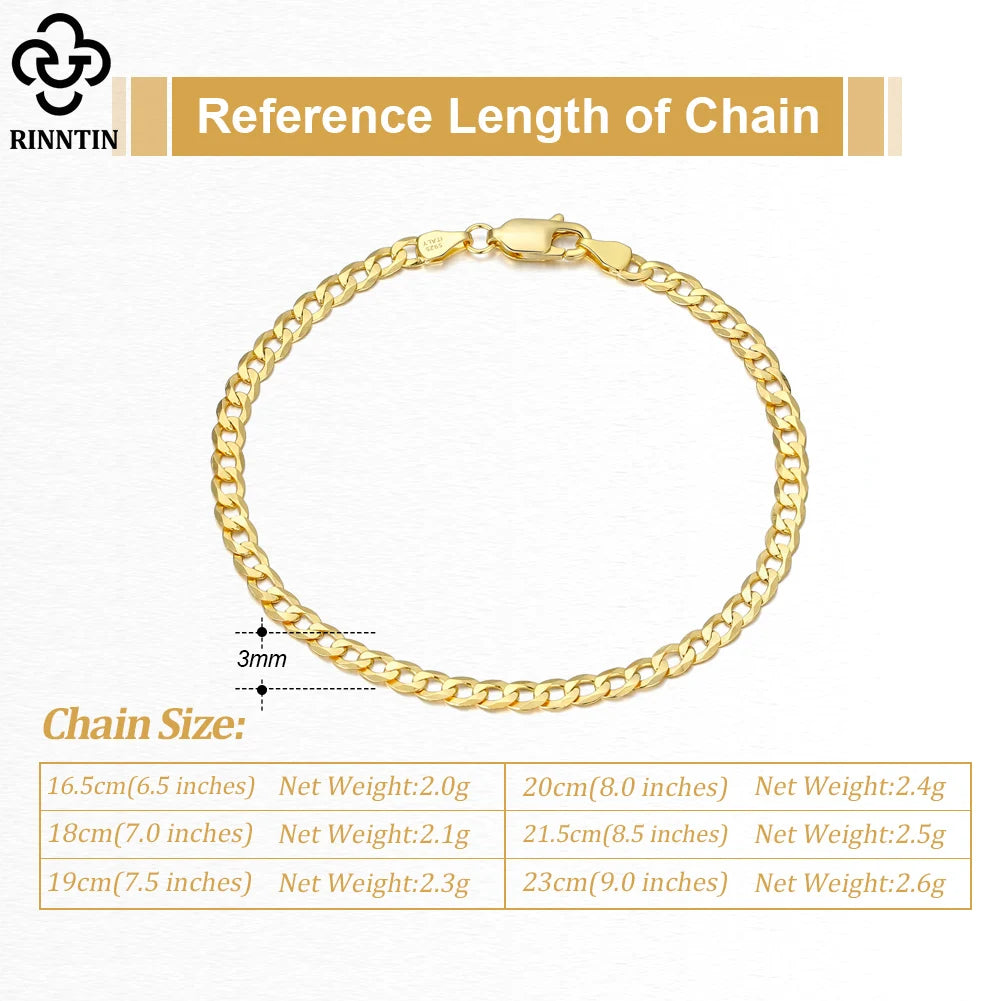 18K Gold Over 925 Sterling Silver Bracelet