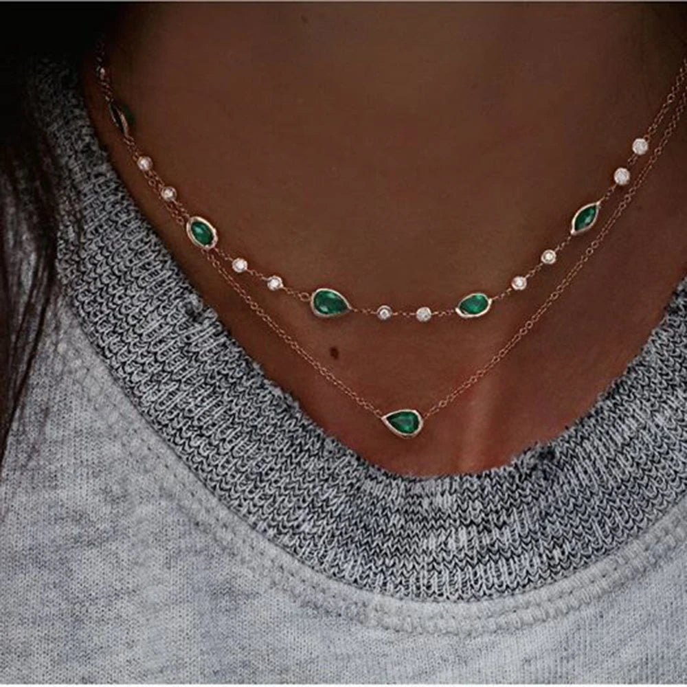 Crystal Heart Star Sun Moon Necklace