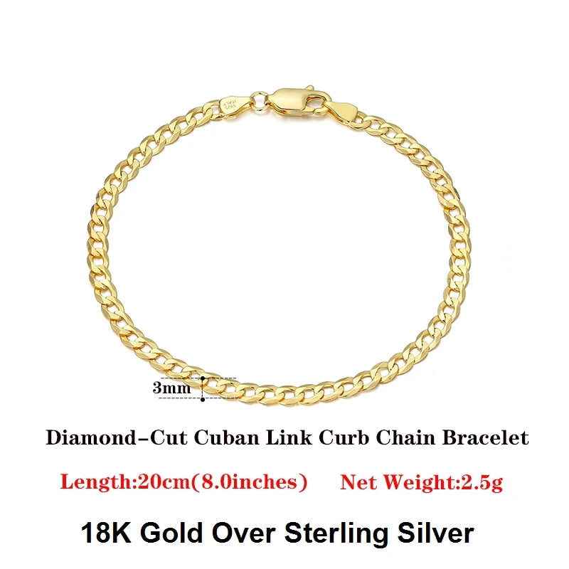 18K Gold Over 925 Sterling Silver Bracelet
