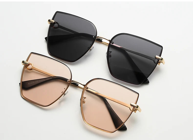 Cat Eye Rimless Gradient Sunglasses Shade