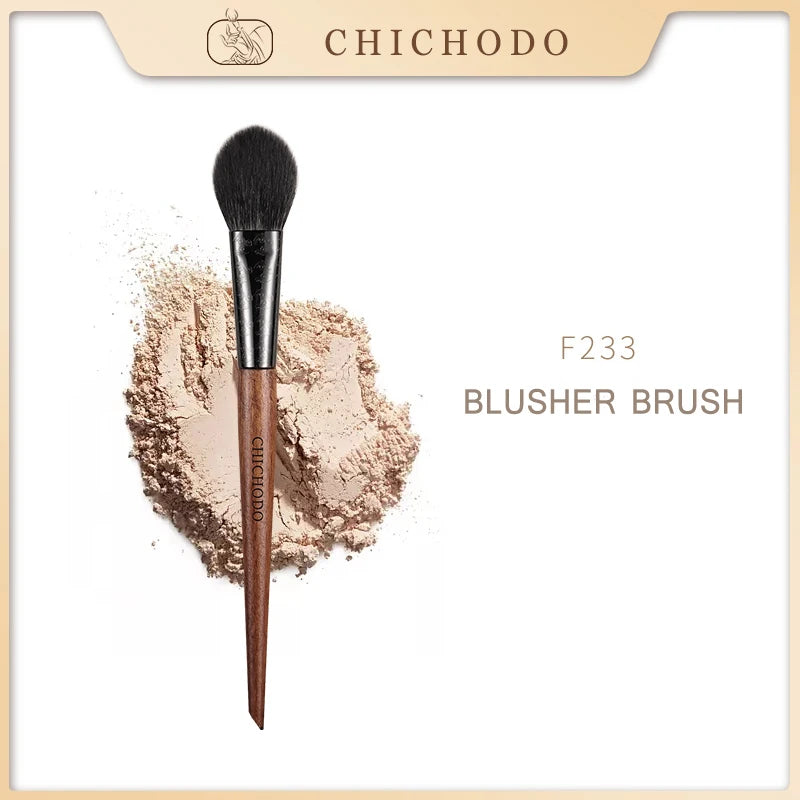 Makeup Brush Amber Series Carved