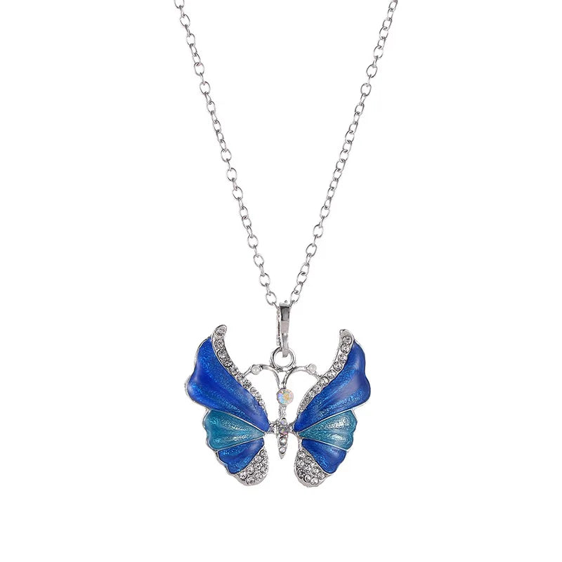 Blue Gradient Butterfly Necklace | Jewelry Gift