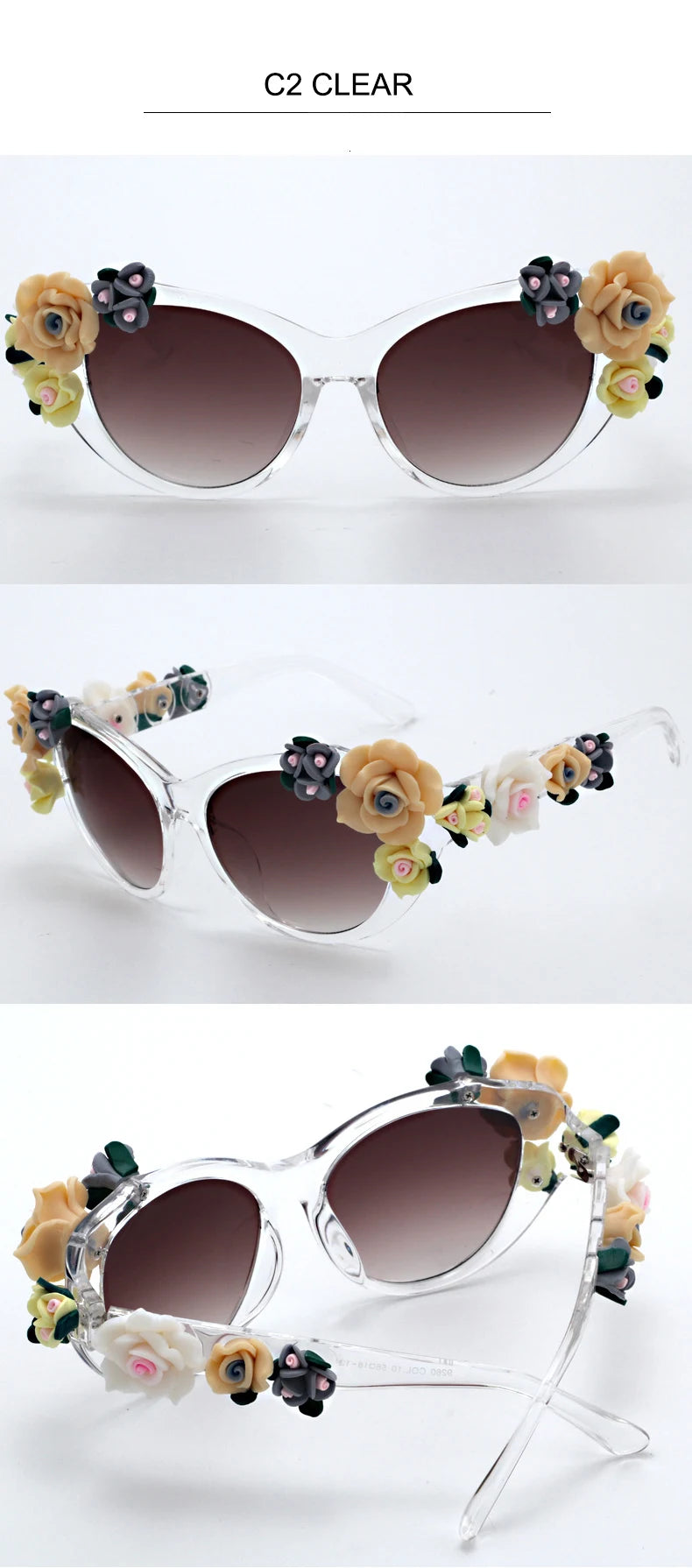 Charming Flower Fashion Cat Eye