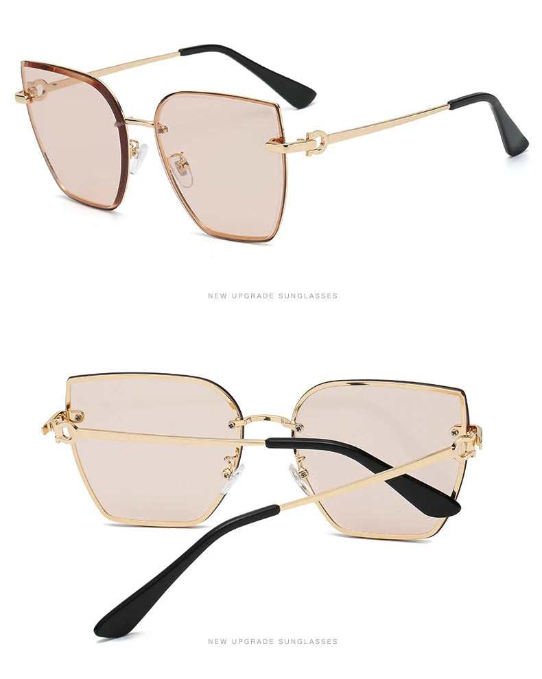 Cat Eye Rimless Gradient Sunglasses Shade