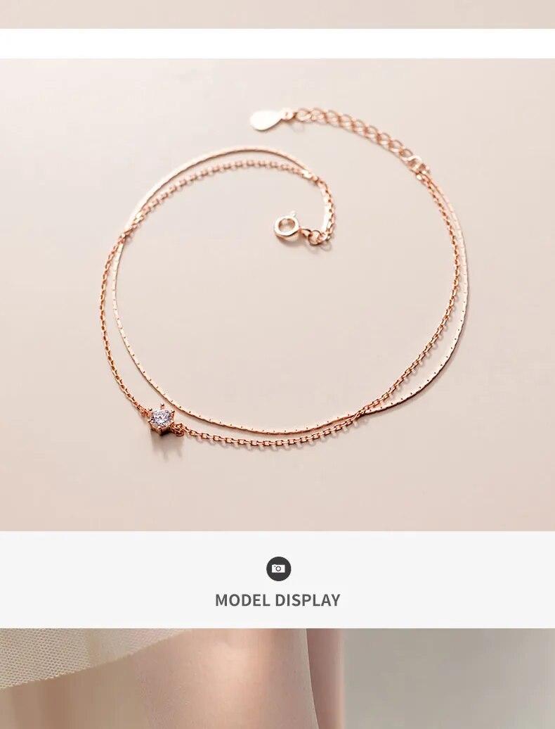 Double Layer Trendy 925 Sterling Silver Bracelet