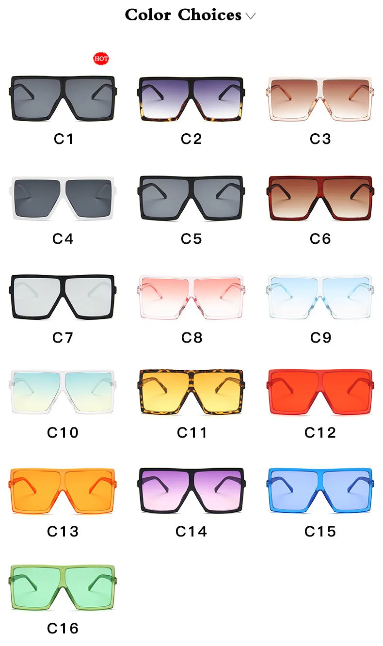 Unisex Oversized Shades Vintage Retro