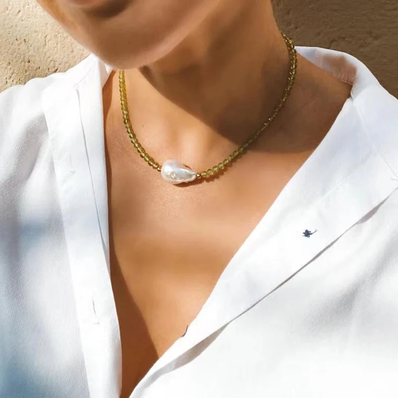 Natural Baroque Pearl Pendant Necklace