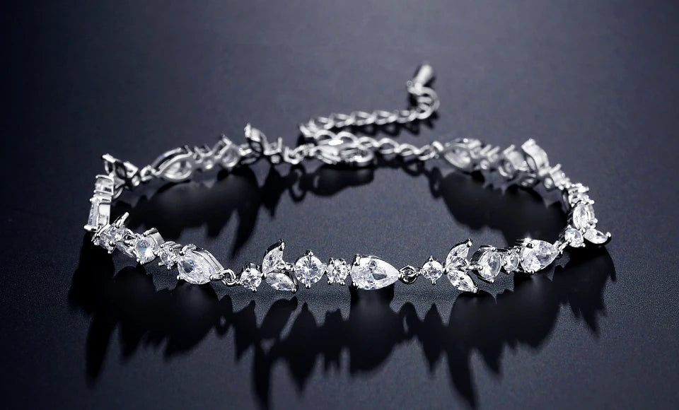 Leaf Bridal Charm Bracelet Jewelry