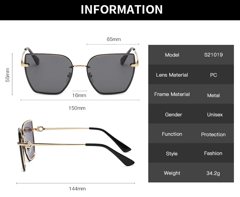 Cat Eye Rimless Gradient Sunglasses Shade