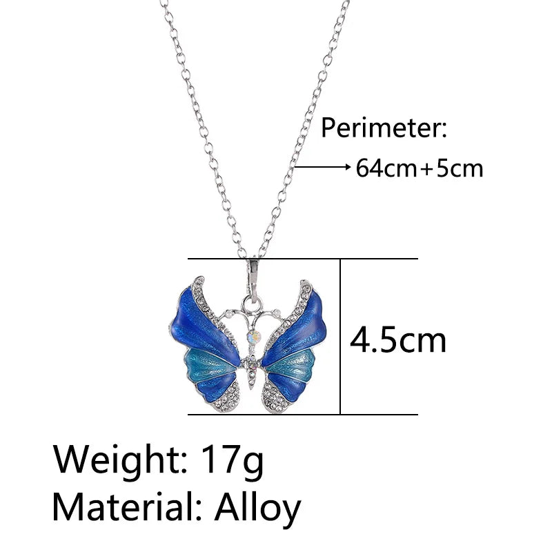 Blue Gradient Butterfly Necklace | Jewelry Gift