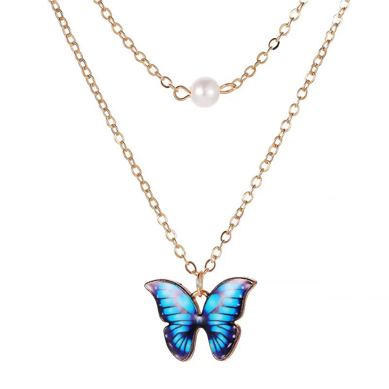 Blue Gradient Butterfly Necklace | Jewelry Gift