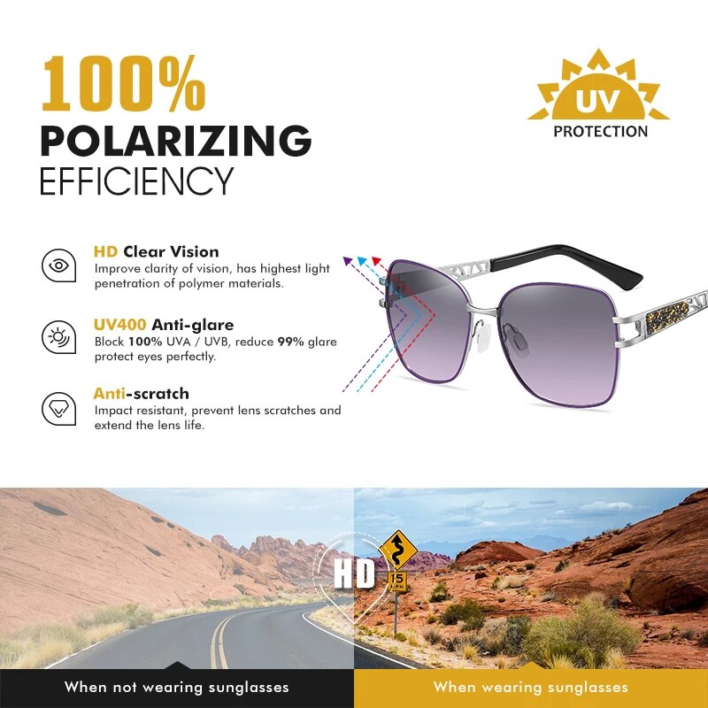Elegant Polarized Diamond Eyewear