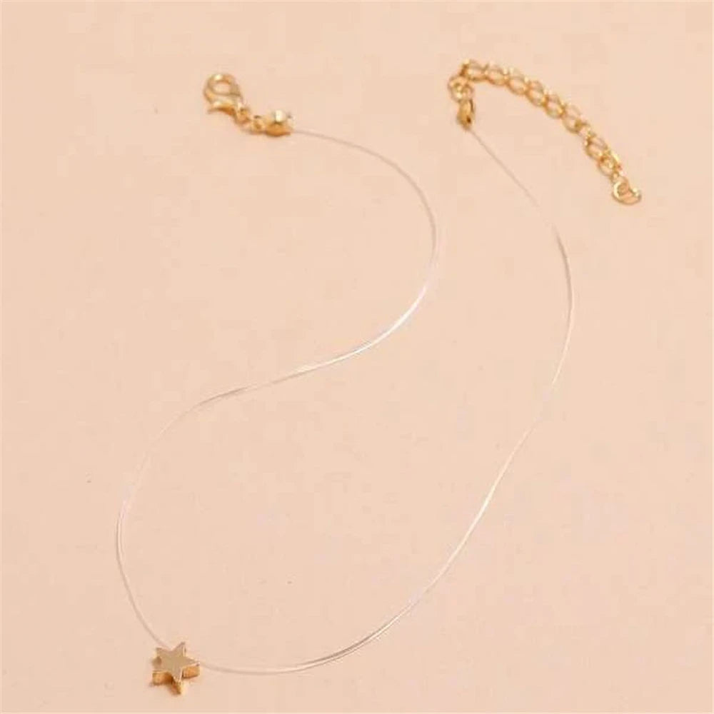 Gold-plate Crystal Necklace | Heart Shaped