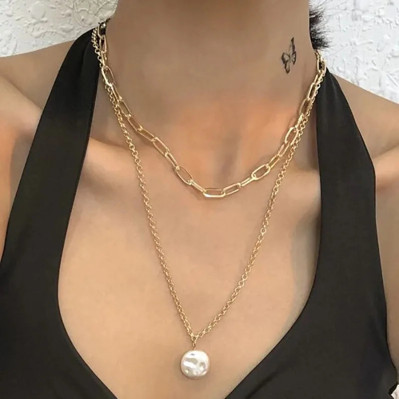 Shiny Crystal Moon Star Love Pearl Pendant