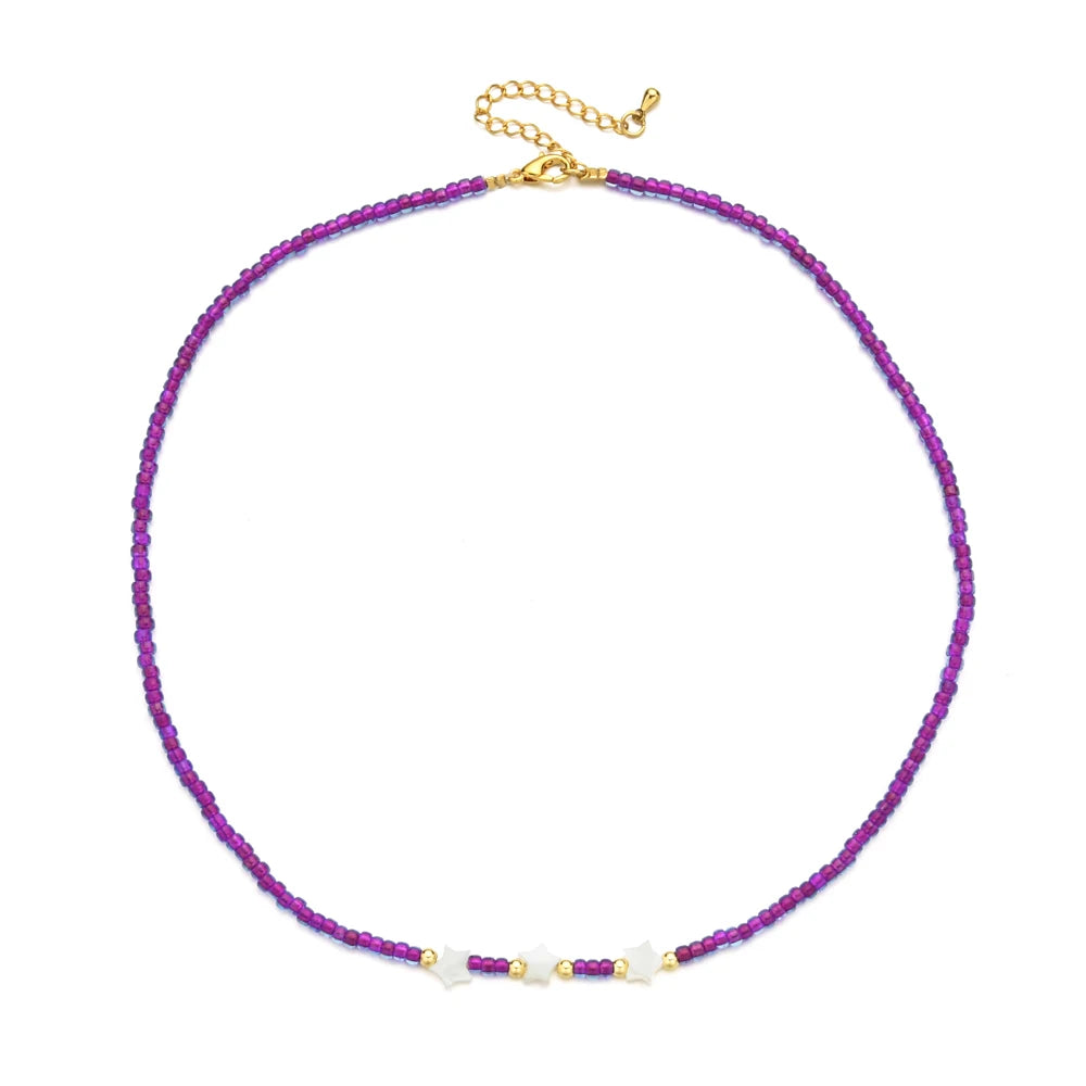 Bohemian Colorful Seed Bead Necklace