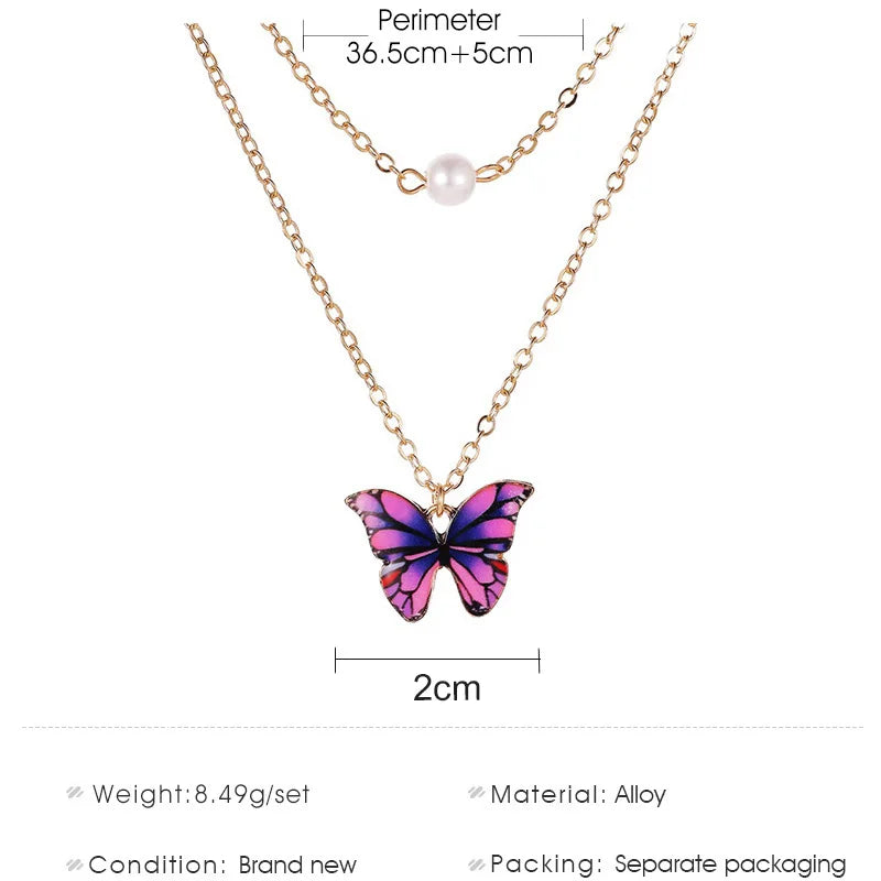 Blue Gradient Butterfly Necklace | Jewelry Gift