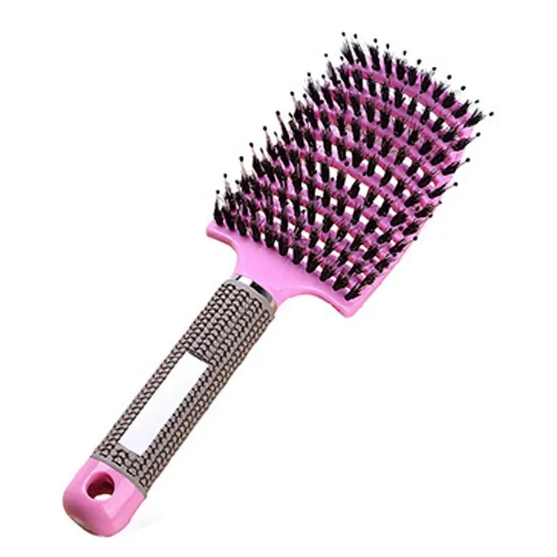 Nylon Bristle Scalp Massage Comb | Curly Detangler | Anti-Static Design