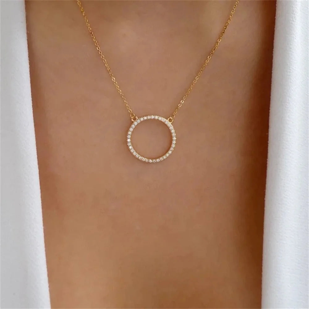 Multilevel Gold Crystal Heart-shaped Necklace