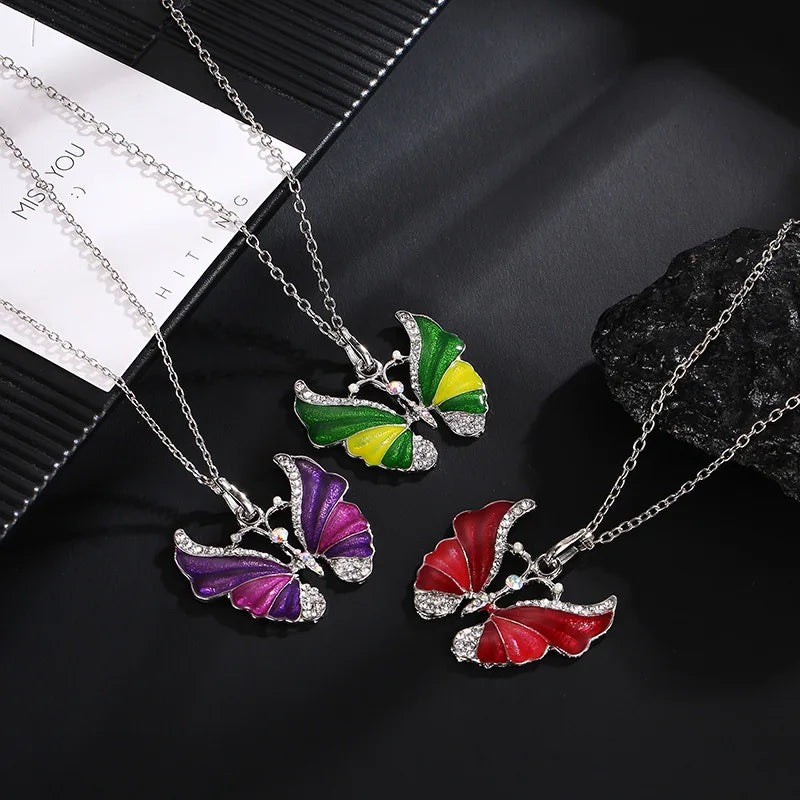 Blue Gradient Butterfly Necklace | Jewelry Gift