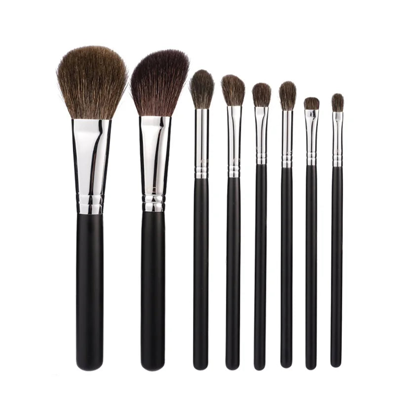 Professional Handmade Makeup Brushes Set Soft Blue Squirrel Goat Hair Face Powder Contour Eye Shadow Brush Make Up Brush Kit