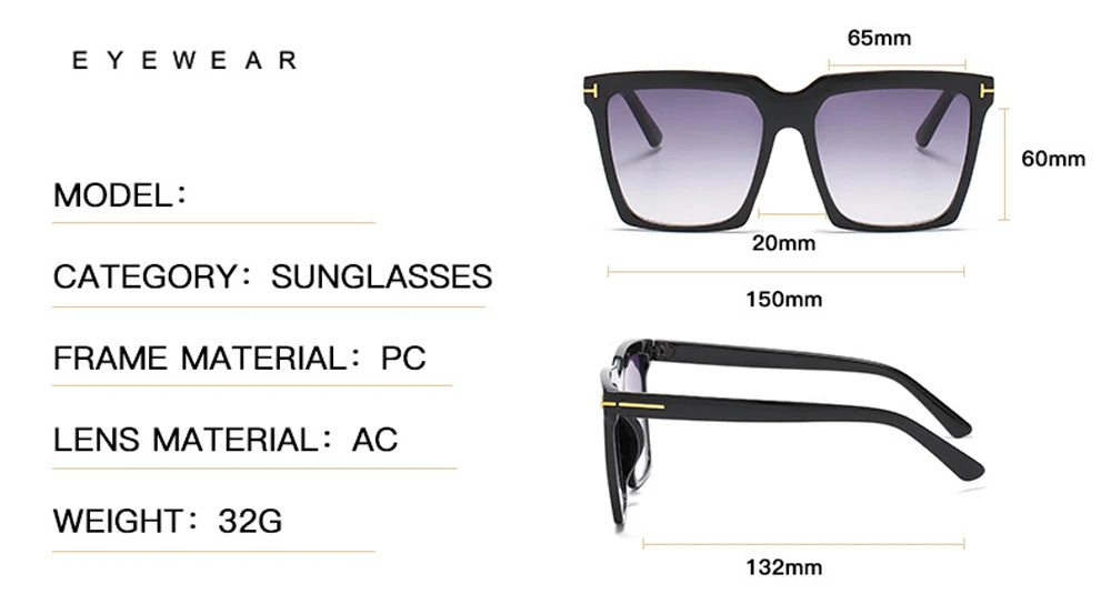 Square Vintage Sunglasses UV400