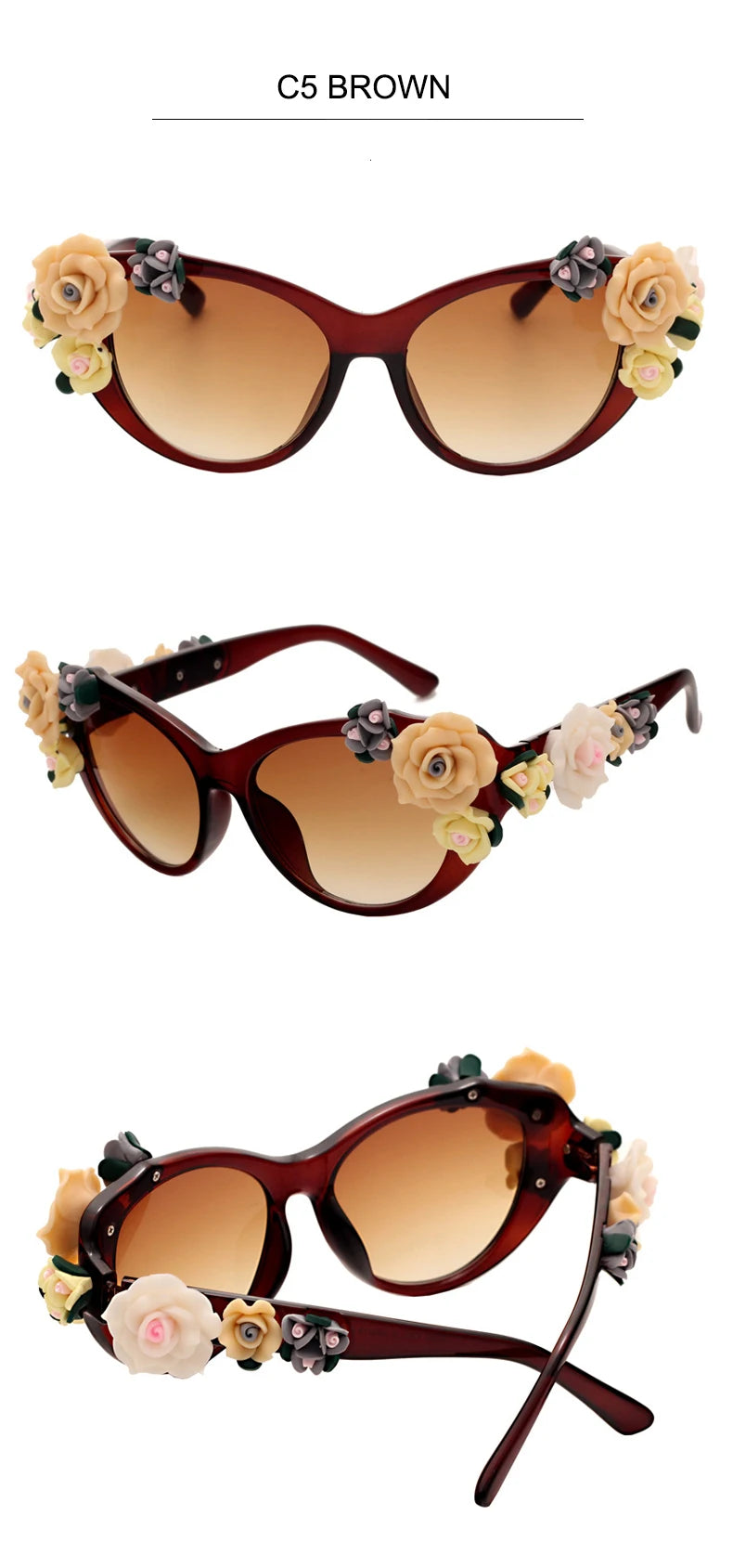 Charming Flower Fashion Cat Eye