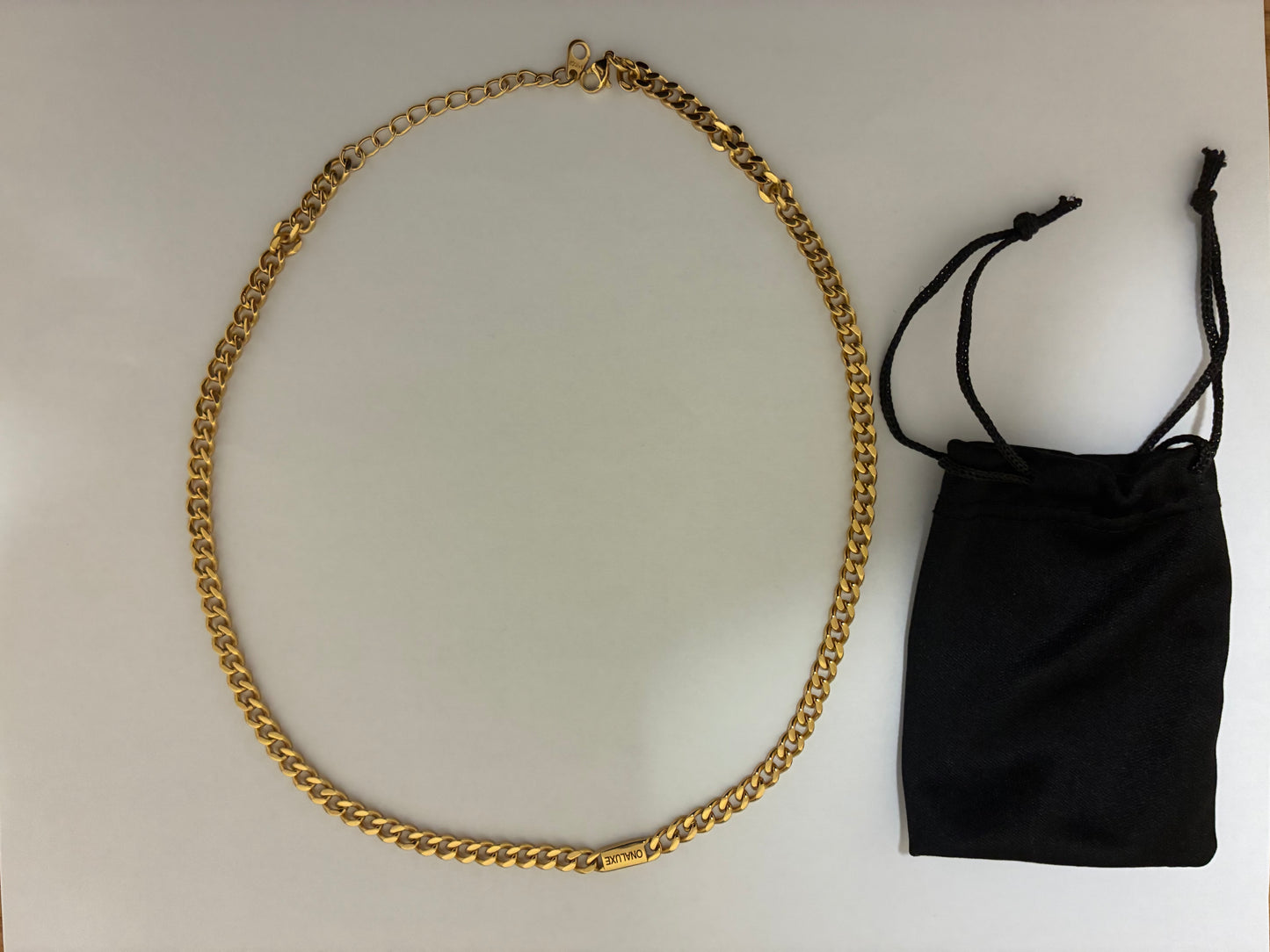 Cuban Link Chain for Men – Stainless Steel Gold Rope Necklace