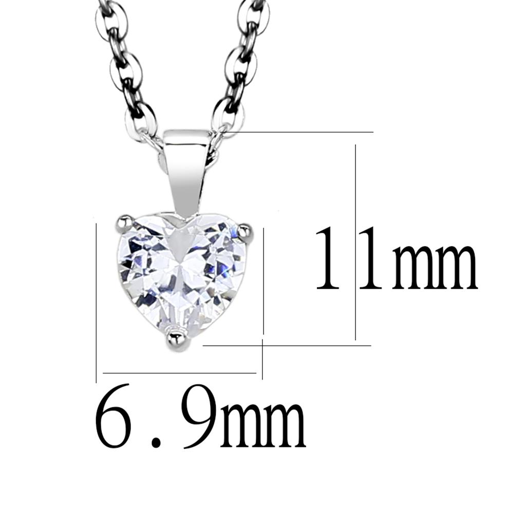 Rhodium Brass Chain Pendant with AAA Grade CZ