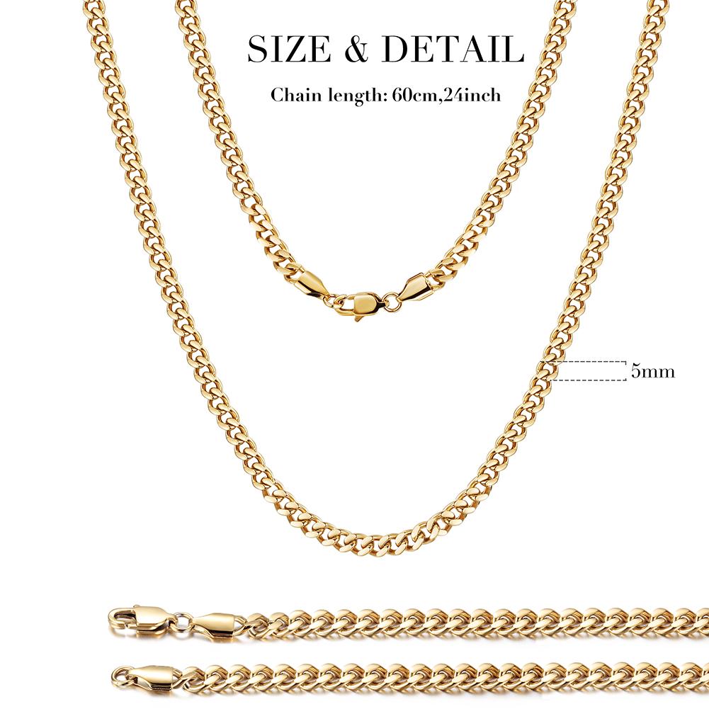 Gold Hip Hop Cuban Chain Necklace