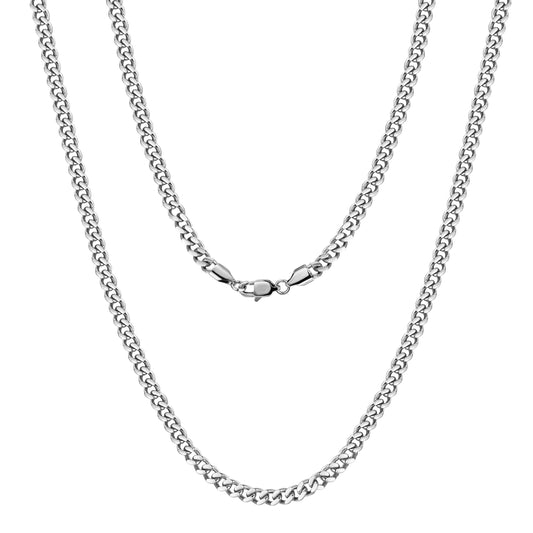 Silver Hip Hop Cuban Chain Necklace