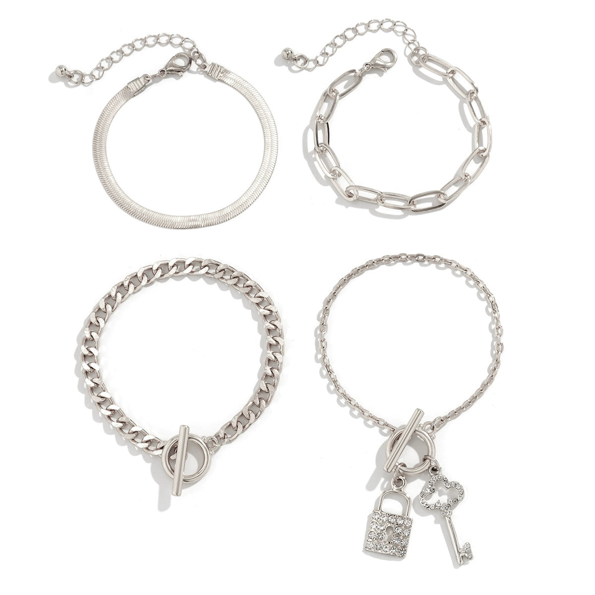 4-Piece Key Lock Twin Ornament Tide