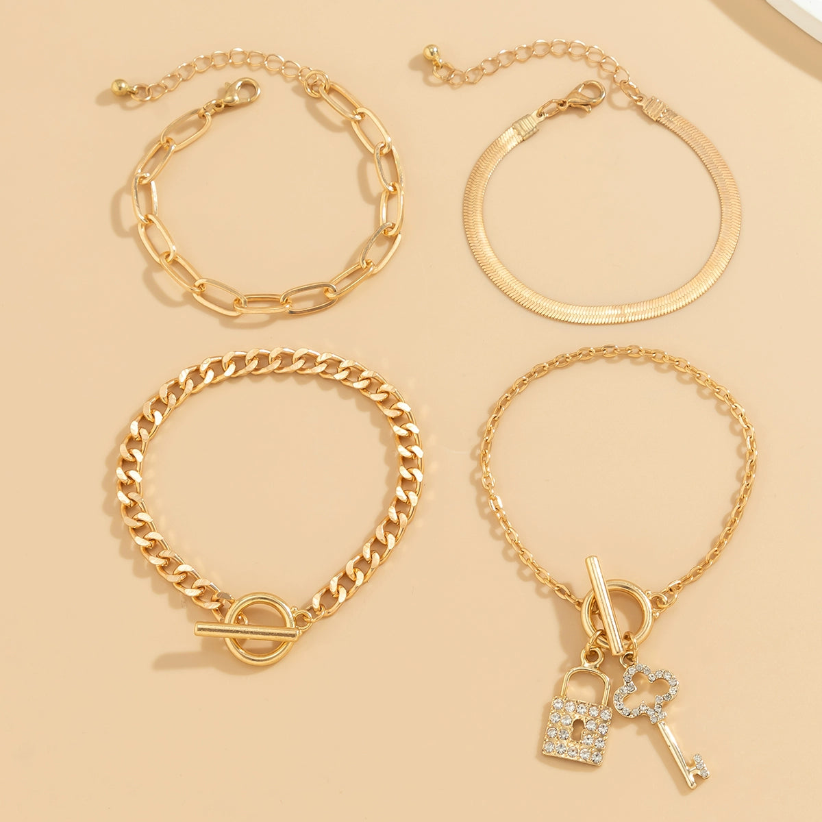 4-Piece Key Lock Twin Ornament Tide