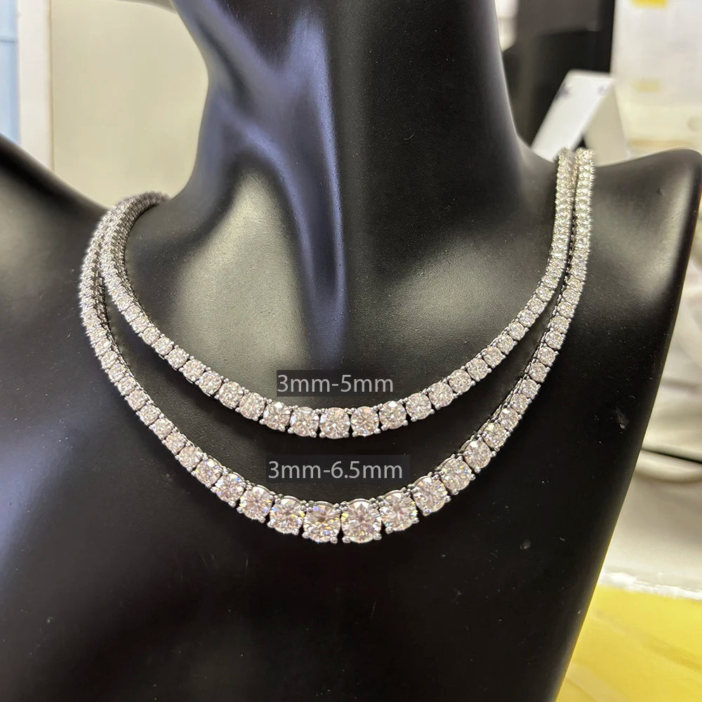 3-5mm Moissanite Diamond Necklace with Certificate 100% S925