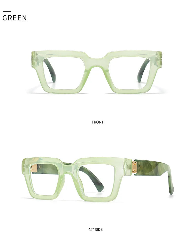 Square Candy Color Clear Gradient Eyewear