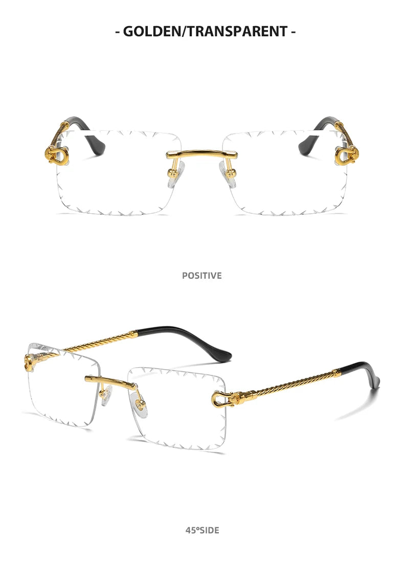 Rimless cutaway square rimmed