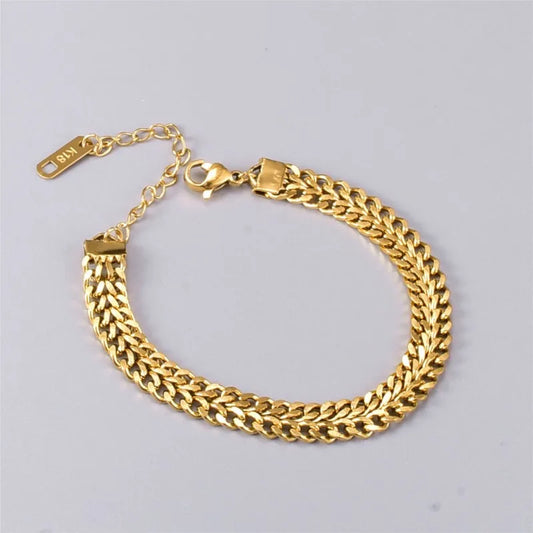 18K Gold Plated Trendy Cuban Chain Bracelets