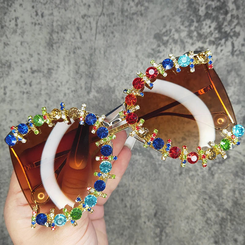 Oversized Cooling Pearl Sun Glasses
