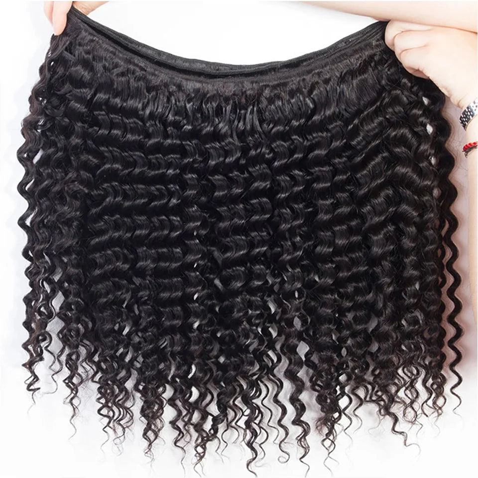 Brazilian 3 / 4 Virgin Curly Raw Hair Extensions