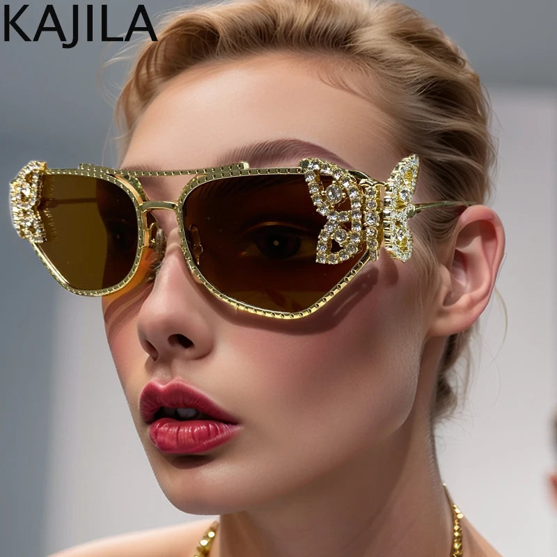 Cat Eye Rhinestone Eyewear-UV400