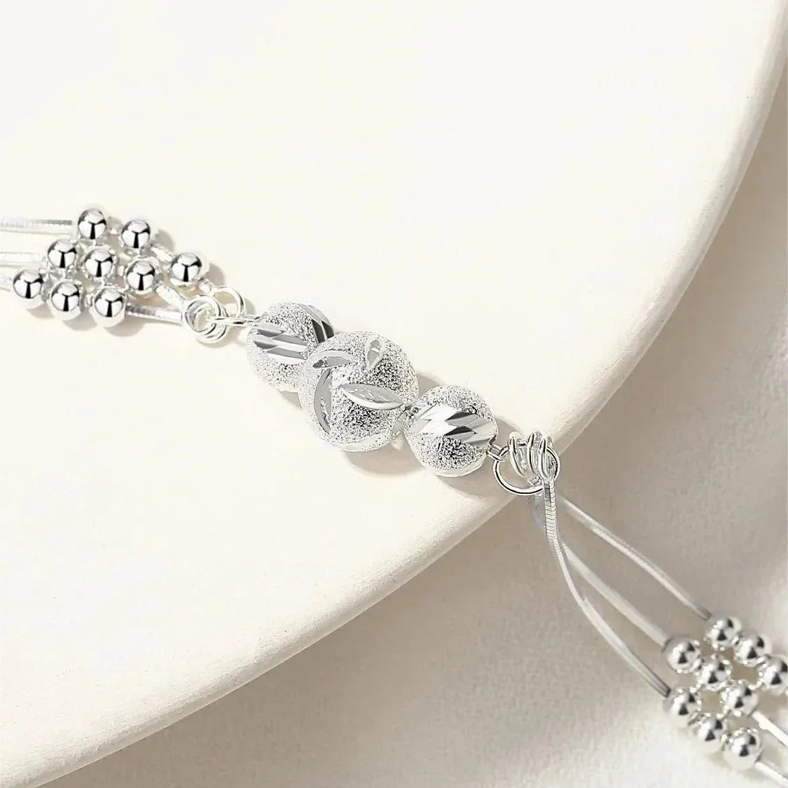 Fine 925 Sterling Silver Lucky Beads Bracelets