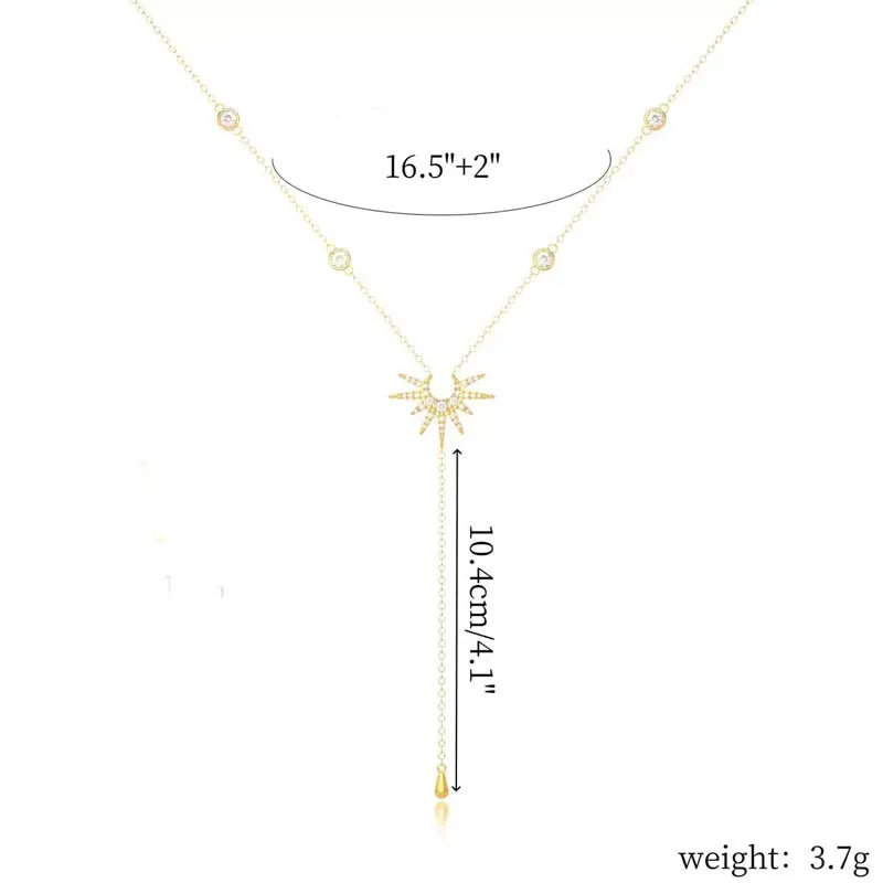 Gold Color Y-Shaped Water Drop Pendant