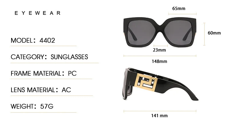 Luxury Stylish Square Retro Gradient Tone Sunglasses.