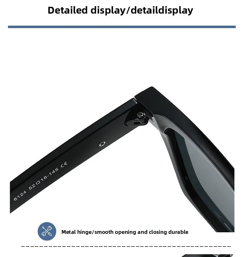 New Square Unisex Leather Sunglasses