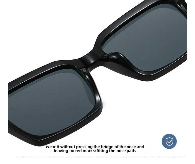 New Square Unisex Leather Sunglasses