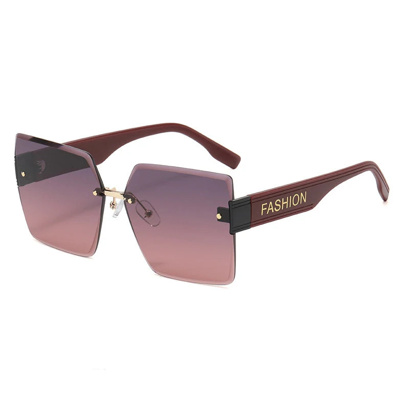 Vintage Square Rimless Sunglasses - UV400