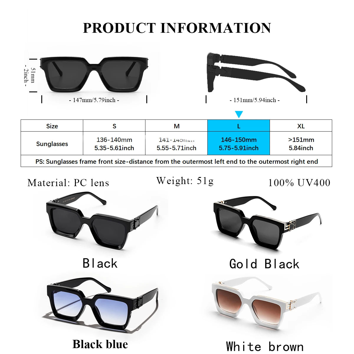 Square Millionaire Shades Luxury Sunglasses
