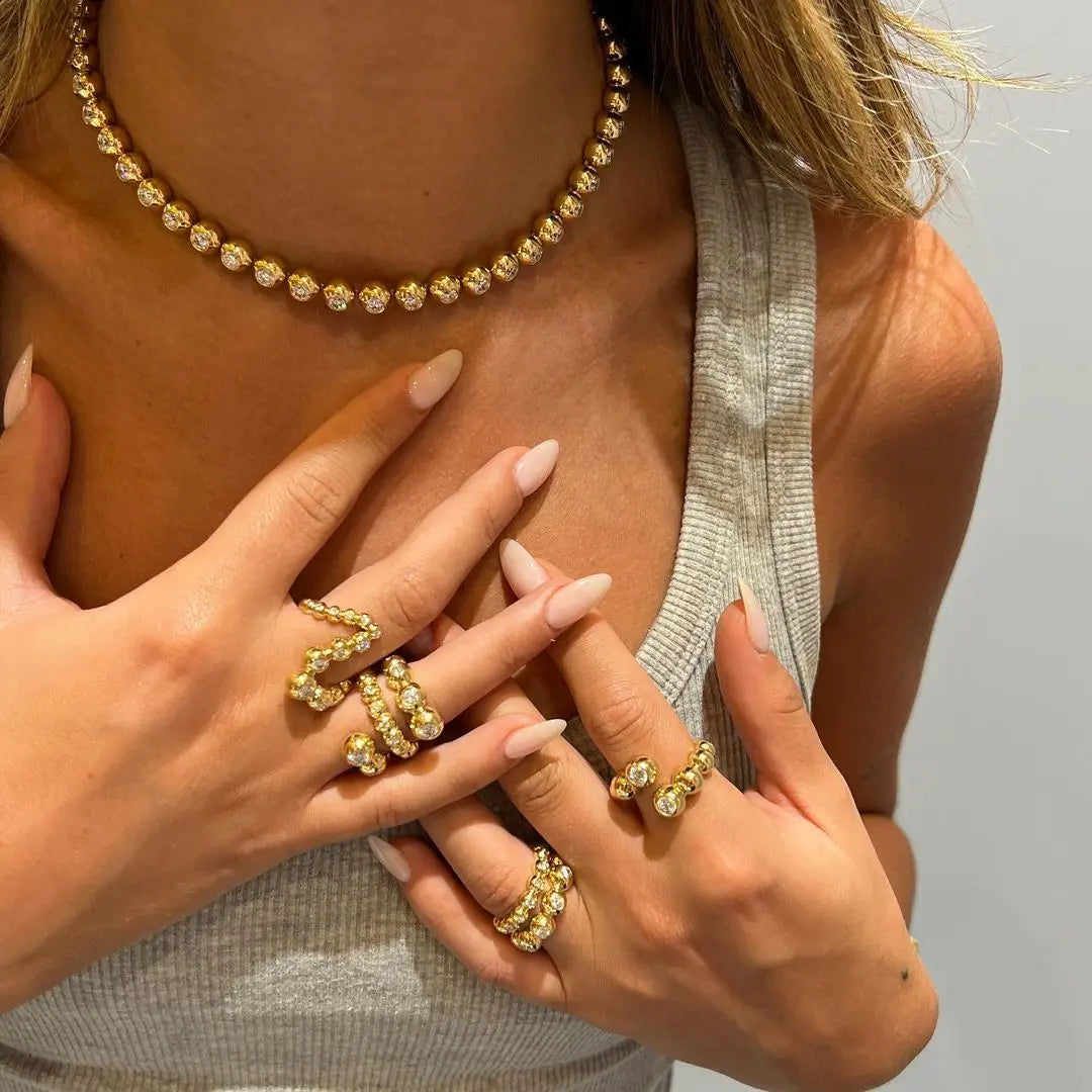 Tennis Chain Necklace Cubic Zirconia  | Gold and Platinum Plated