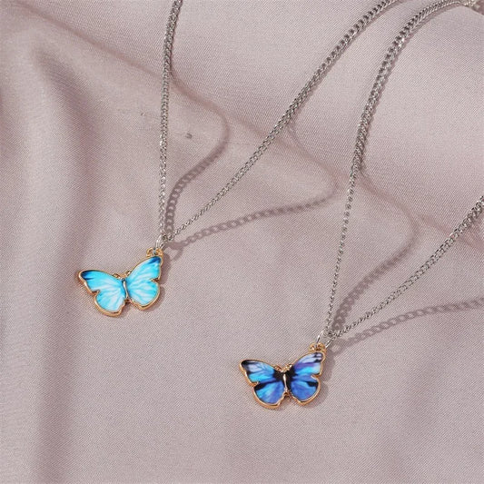 Blue Gradient Butterfly Necklace | Jewelry Gift