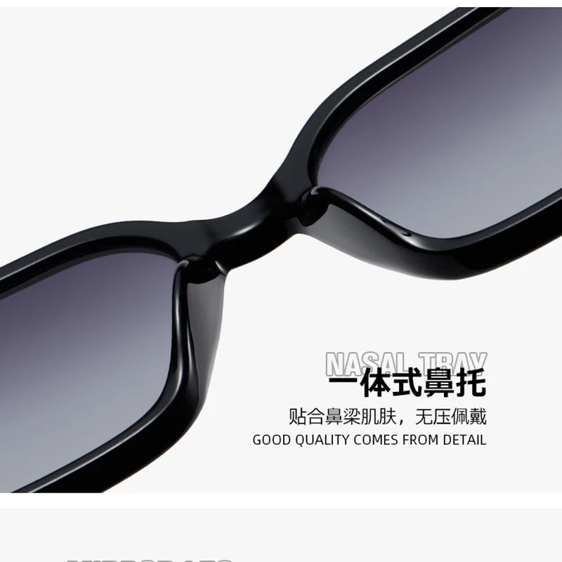 Letter Square Retro Tinted Rectangle Sunglasses