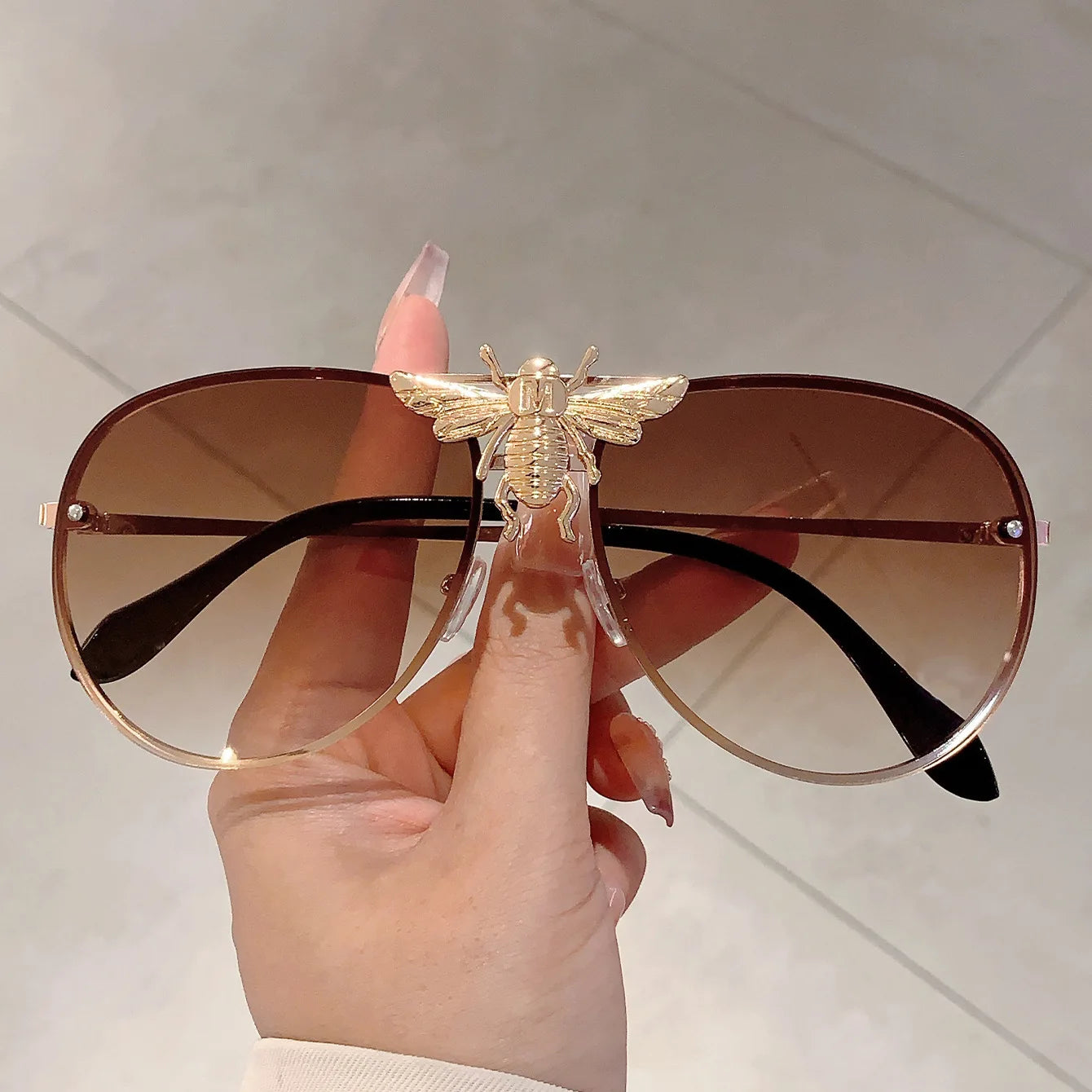 Oversized Punk Metal Eyeglasses UV400